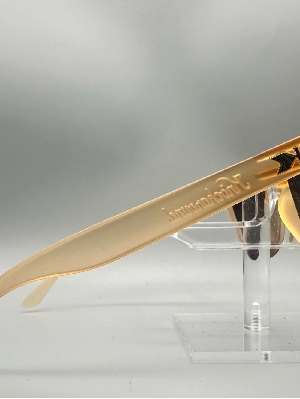 Knockaround Premiums Sunglasses Frosted Peach Purple Gradient Rose Gold Mirror